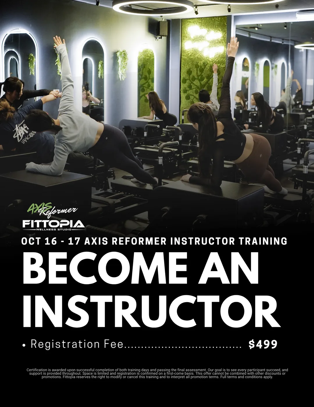 AXIS Reformer Group Class Instructor Training at Fittopia Wellness Studio, October 16 to 17, 2026