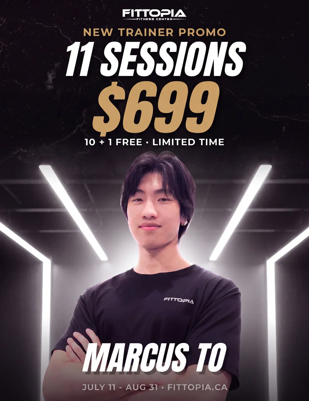 New Trainer Promo · 10+1 Personal Training sessions with Marcus To for $699